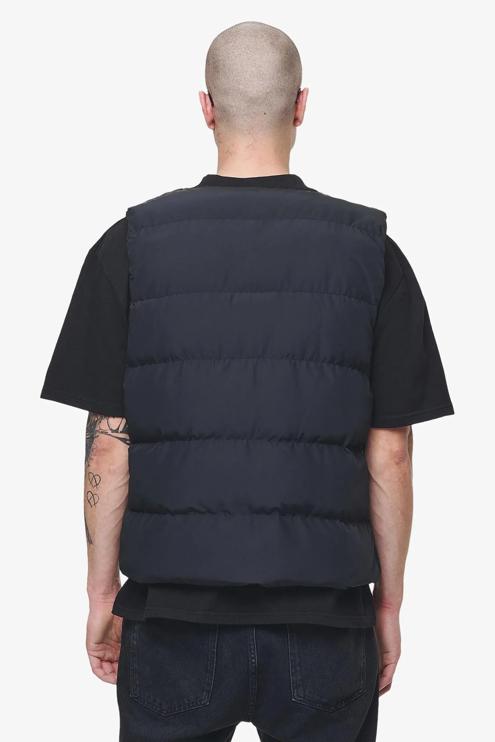 Pegador Vests|Aberdeen Round Neck Puffer Vest Black Ink