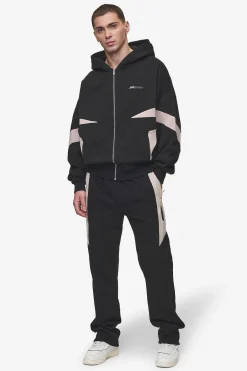 Pegador Hoodies|Zip Hoodies|Aderno Boxy Sweat Jacket Washed Black Light Beige