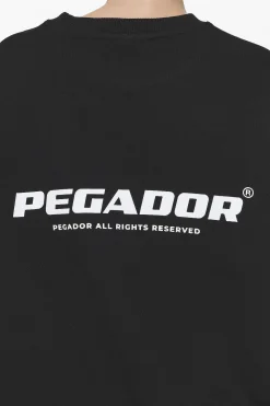 Pegador Sweaters|Aelva Logo Heavy Oversized Crew Neck Black