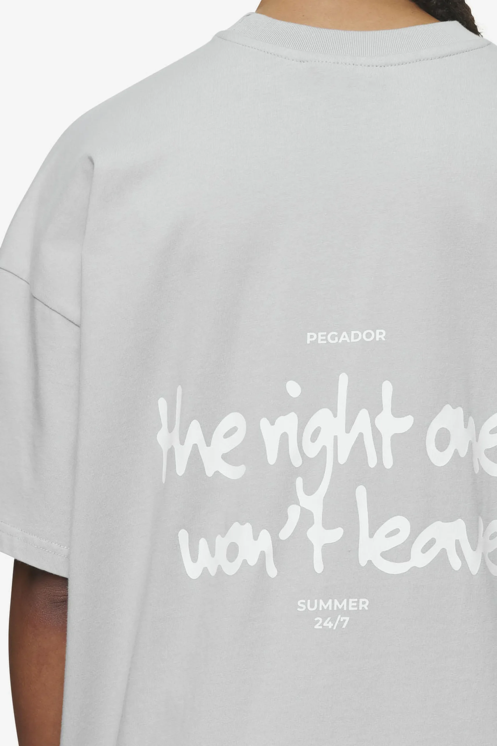 Pegador Tees|Aleja Heavy Oversized Tee Washed sky grey