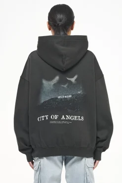 Pegador Hoodies|Angel Oversized Hoodie Vintage Washed Iron Grey