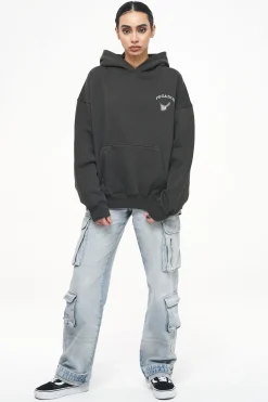 Pegador Hoodies|Angel Oversized Hoodie Vintage Washed Iron Grey