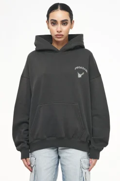 Pegador Hoodies|Angel Oversized Hoodie Vintage Washed Iron Grey