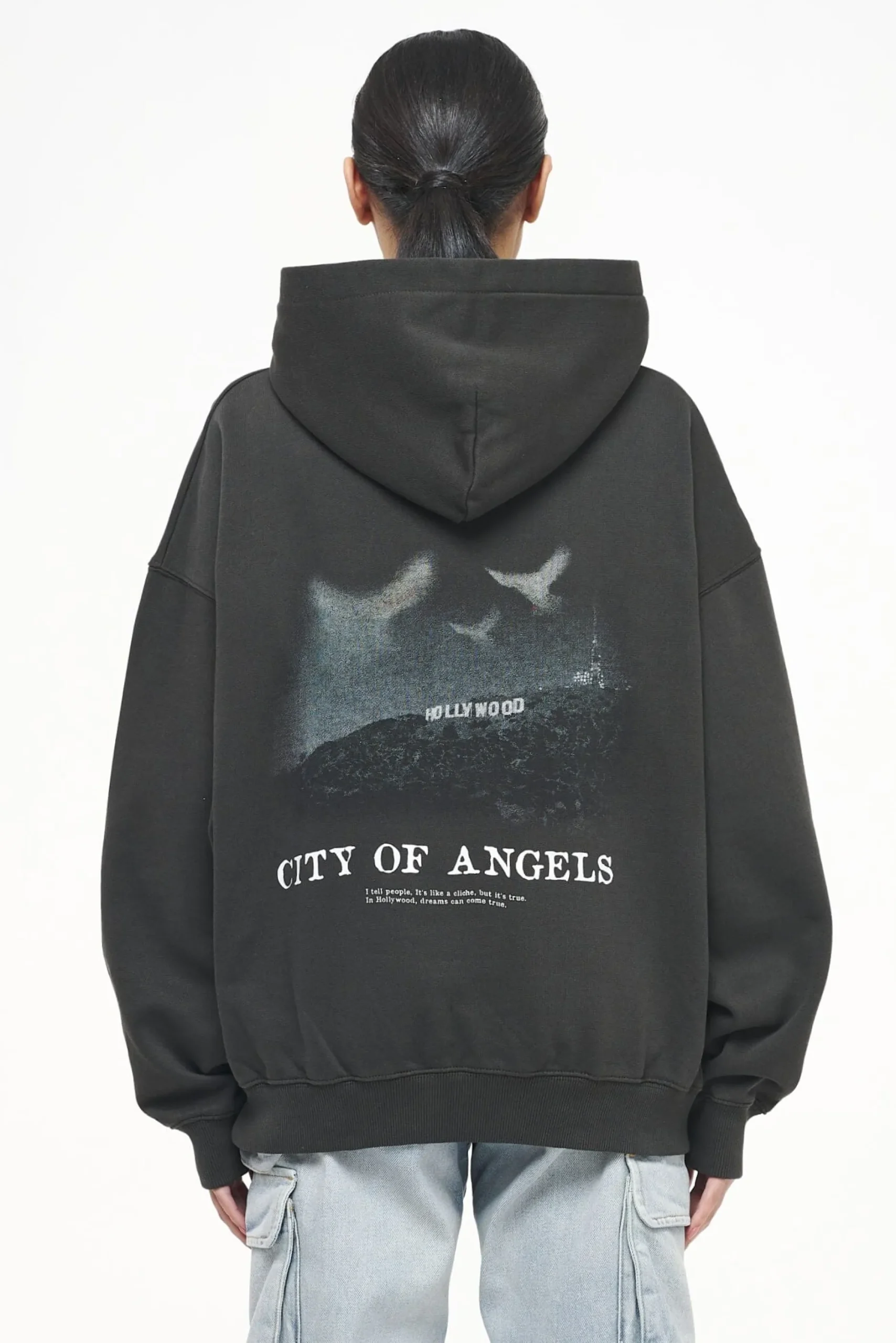 Pegador Hoodies|Angel Oversized Hoodie Vintage Washed Iron Grey