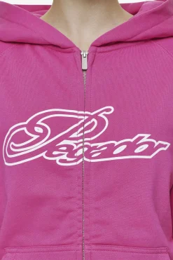 Pegador Zip Hoodies|Hoodies|Anna Oversized Sweat Jacket Washed Digital Pink