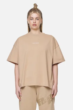 Pegador Tees|Arendal Logo Heavy Oversized Tee Washed Safari Sand White