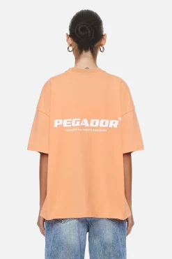Pegador Tees|Arendal Logo Heavy Oversized Tee Washed Apricot White