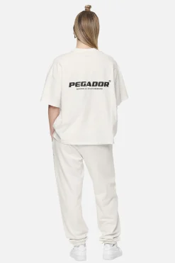 Pegador Tees|Arendal Logo Heavy Oversized Tee  Washed Coconut Milk Black