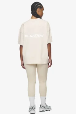 Pegador Tees|Arendal Logo Heavy Oversized Tee White Washed coast sand