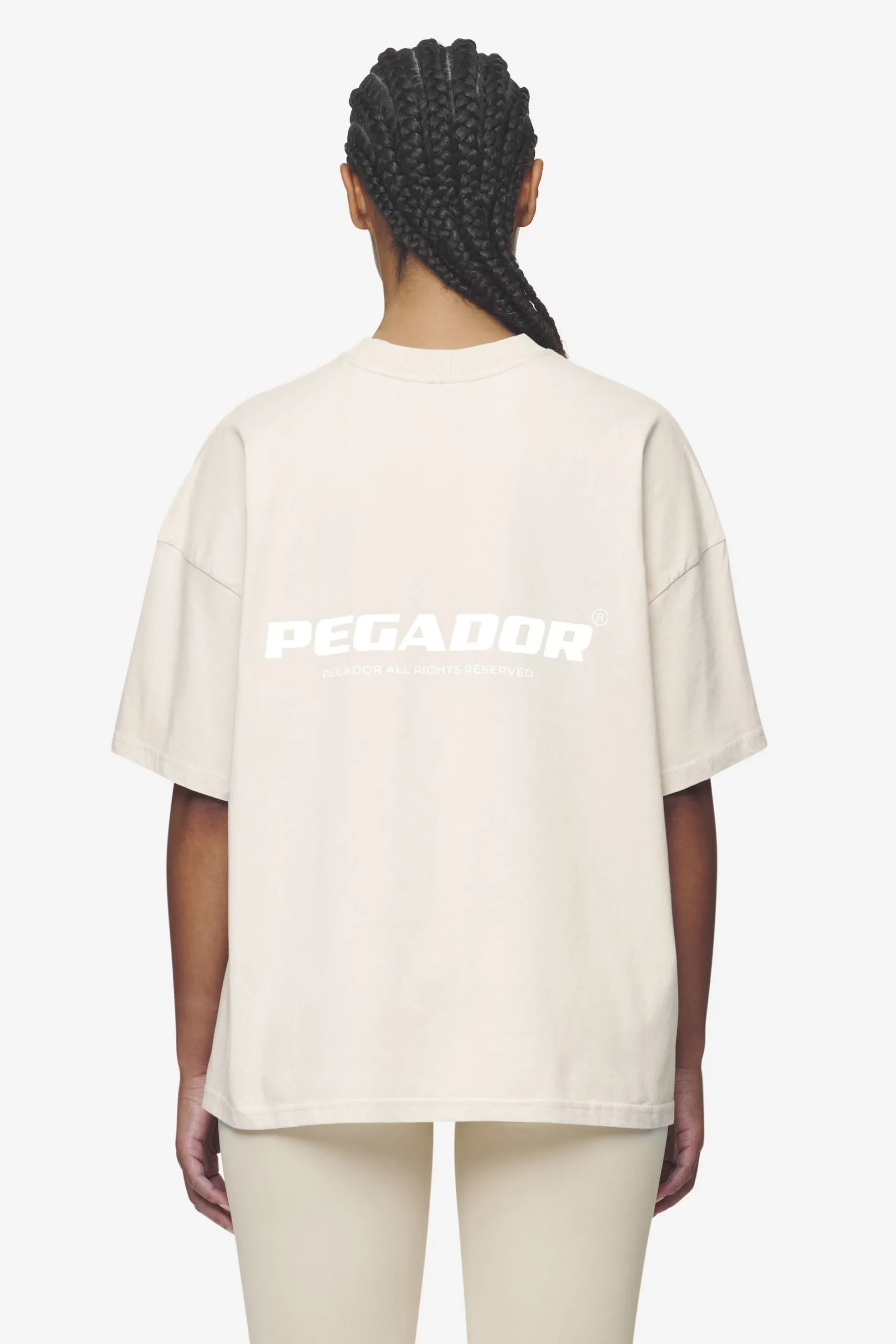 Pegador Tees|Arendal Logo Heavy Oversized Tee White Washed coast sand
