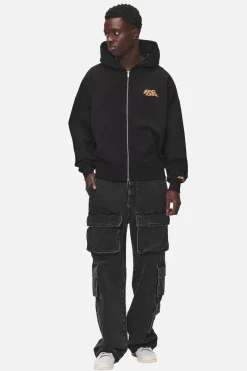 Pegador Hoodies|Zip Hoodies|Astor Boxy Sweat Jacket Washed Black