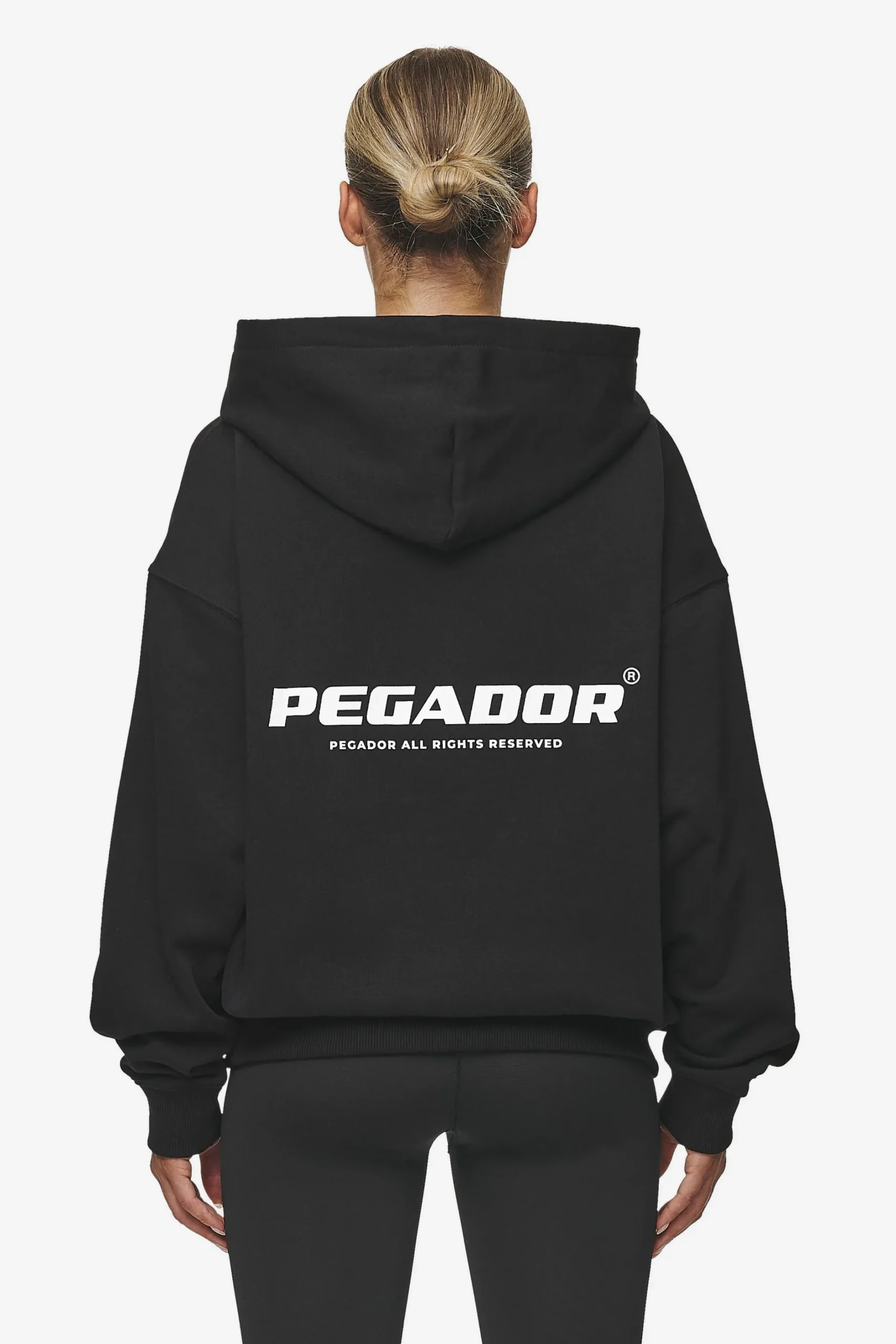 Pegador Hoodies|Atna Logo Oversized Hoodie White Black