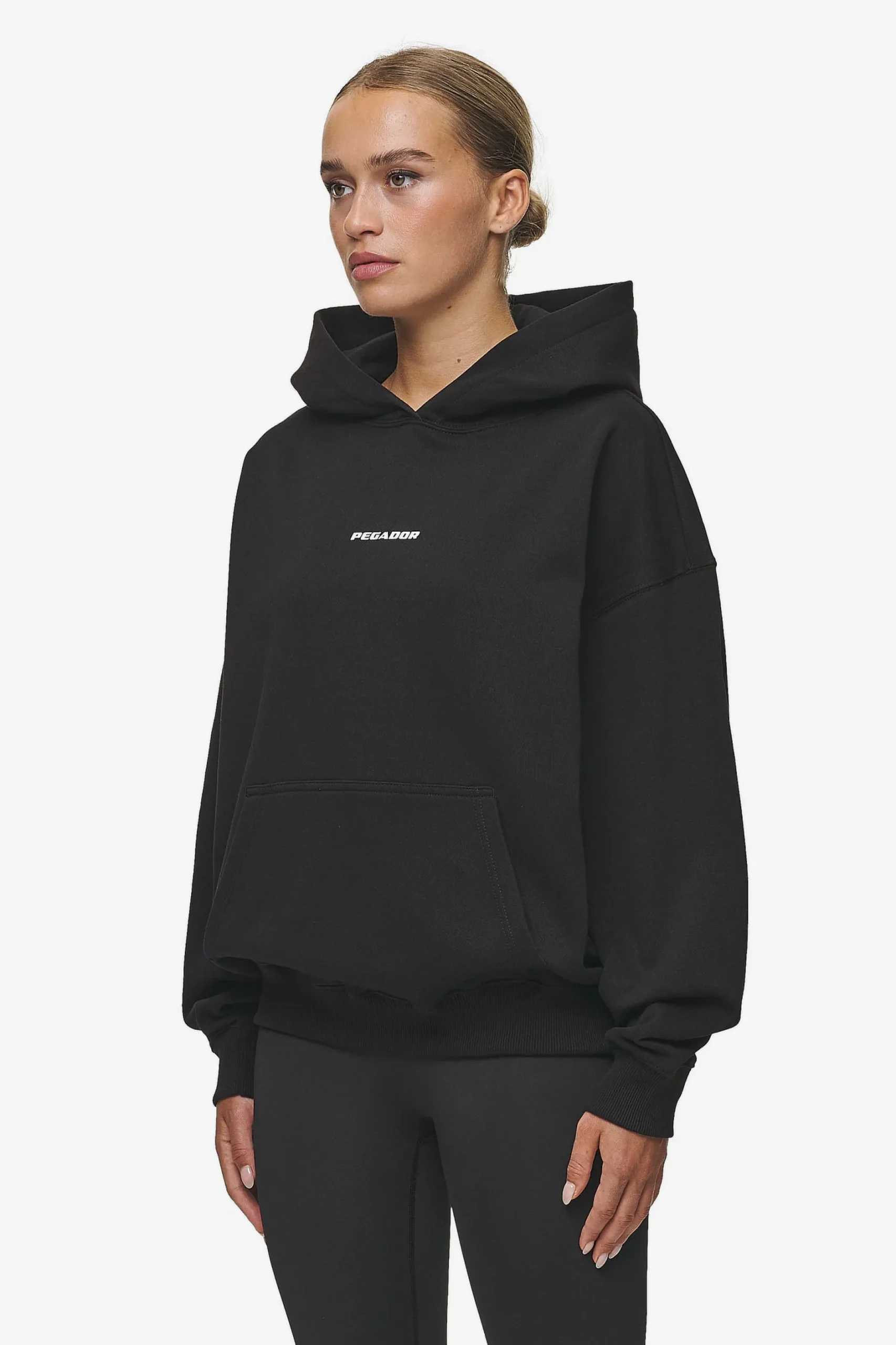Pegador Hoodies|Atna Logo Oversized Hoodie White Black
