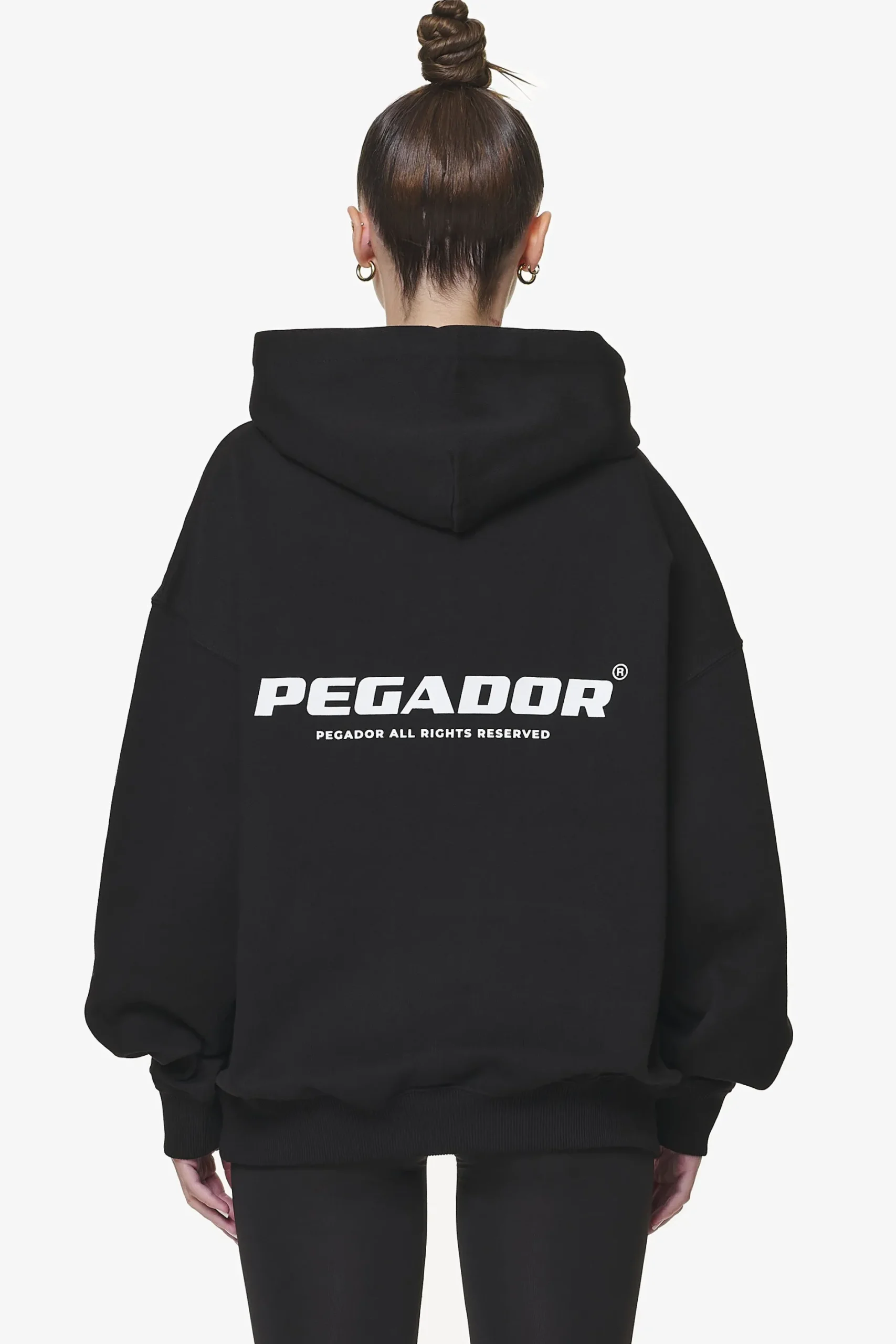 Pegador Hoodies|Atna Logo Oversized Hoodie Black