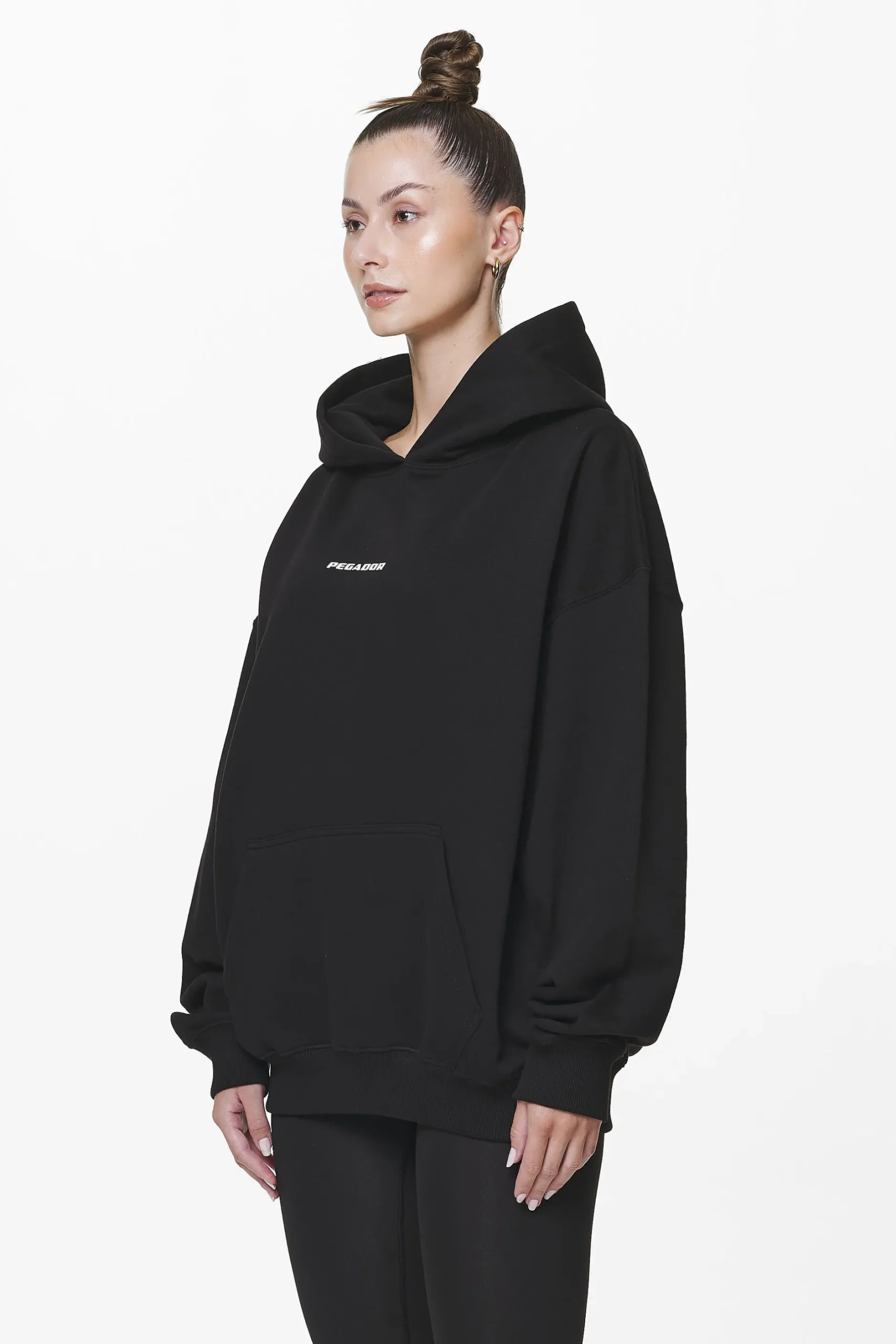Pegador Hoodies|Atna Logo Oversized Hoodie Black