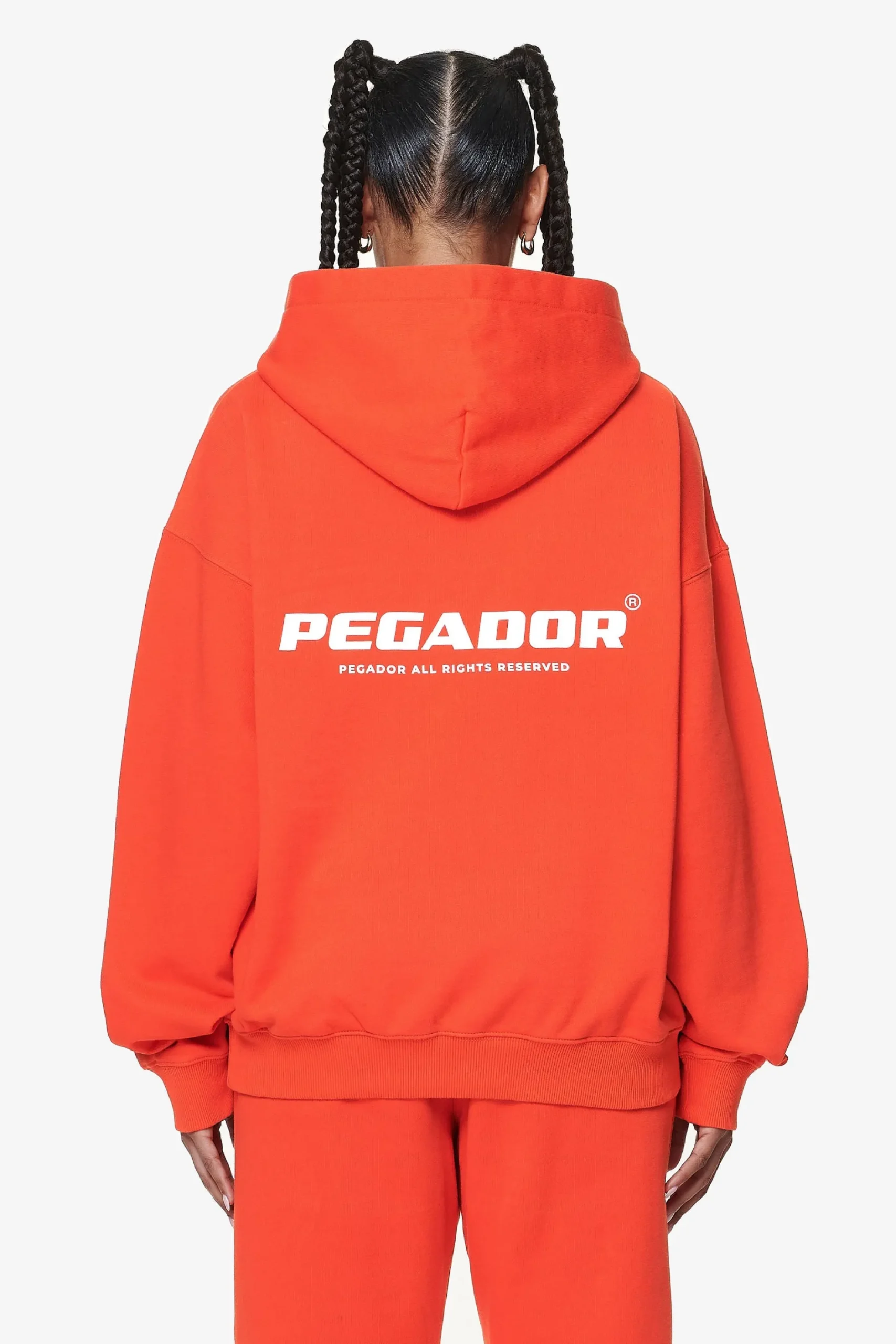 Pegador Hoodies|Atna Logo Oversized Hoodie Washed Signal Red