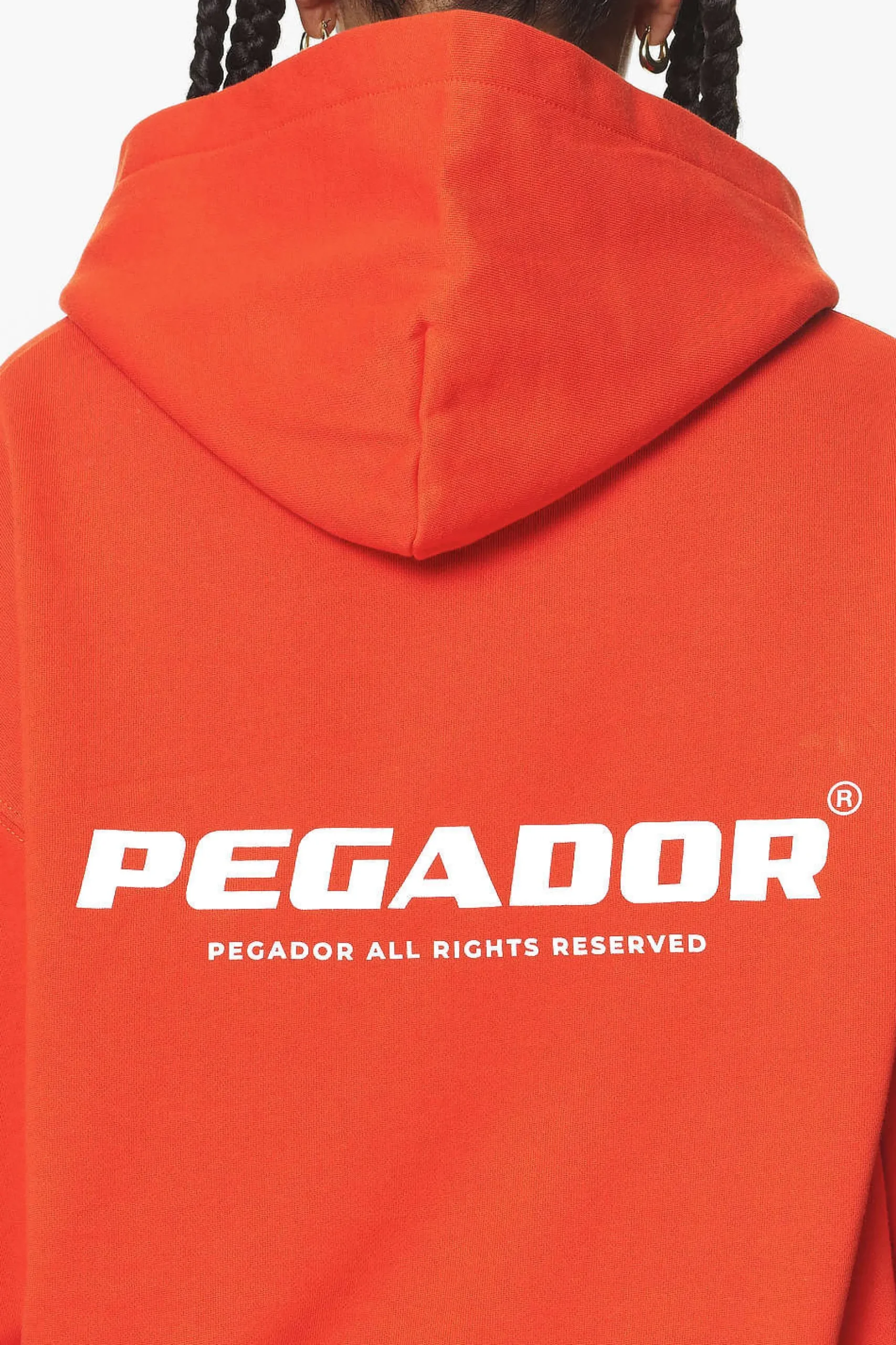 Pegador Hoodies|Atna Logo Oversized Hoodie Washed Signal Red