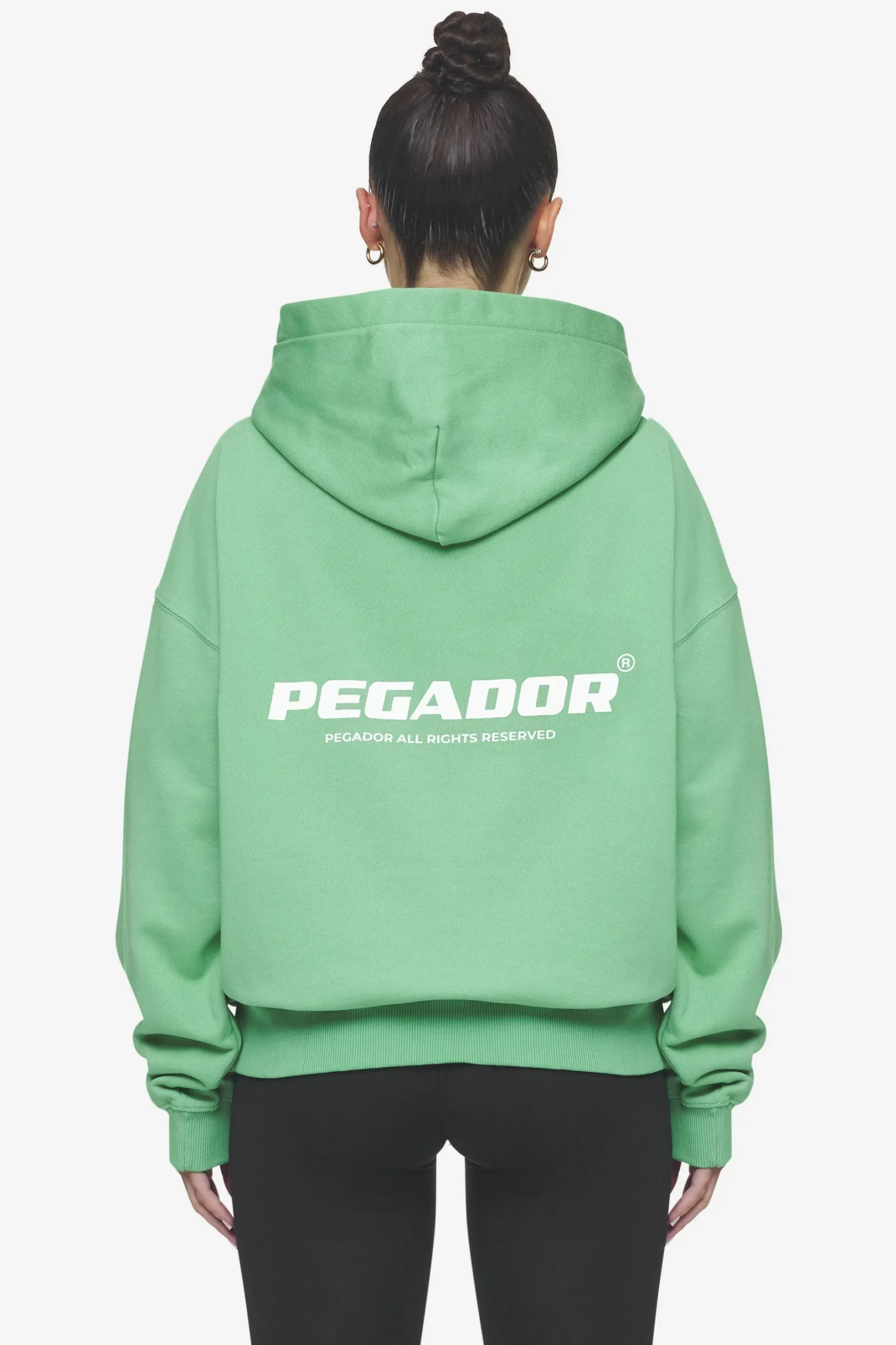 Pegador Hoodies|Atna Logo Oversized Hoodie White Washed peppermint green
