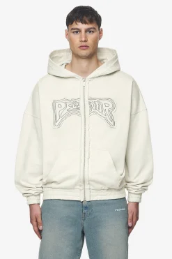 Pegador Hoodies|Zip Hoodies|Avon Boxy Sweat Jacket Washed Salty Cream
