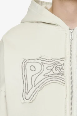 Pegador Hoodies|Zip Hoodies|Avon Boxy Sweat Jacket Washed Salty Cream