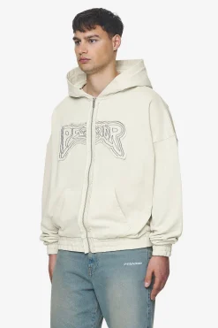 Pegador Hoodies|Zip Hoodies|Avon Boxy Sweat Jacket Washed Salty Cream