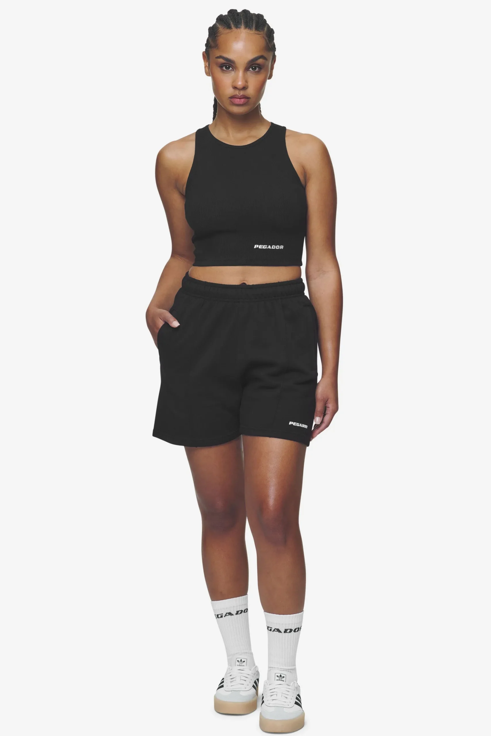 Pegador Tops|Ayla Crop Top White Black