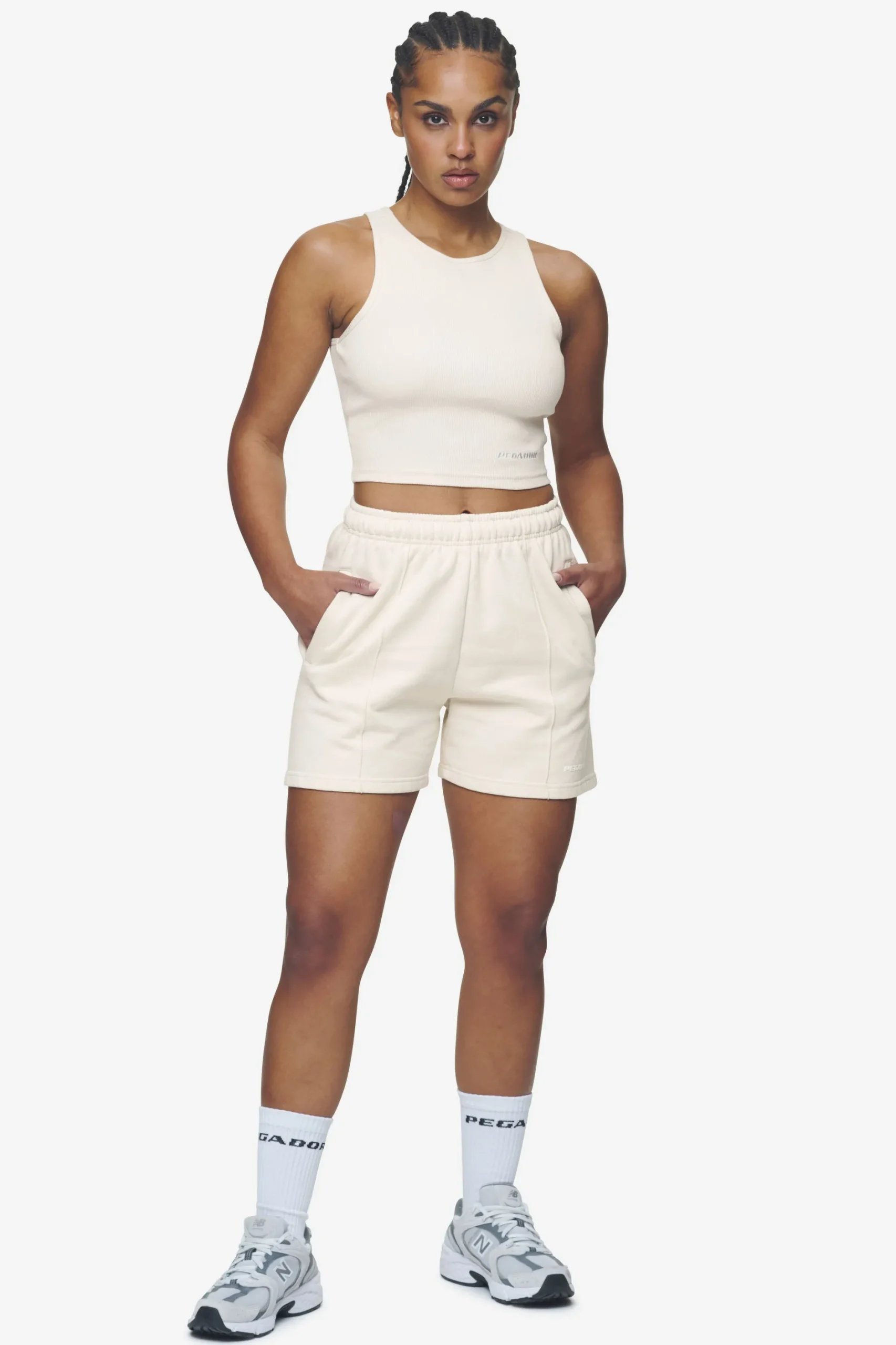 Pegador Tops|Ayla Crop Top White Washed coast sand