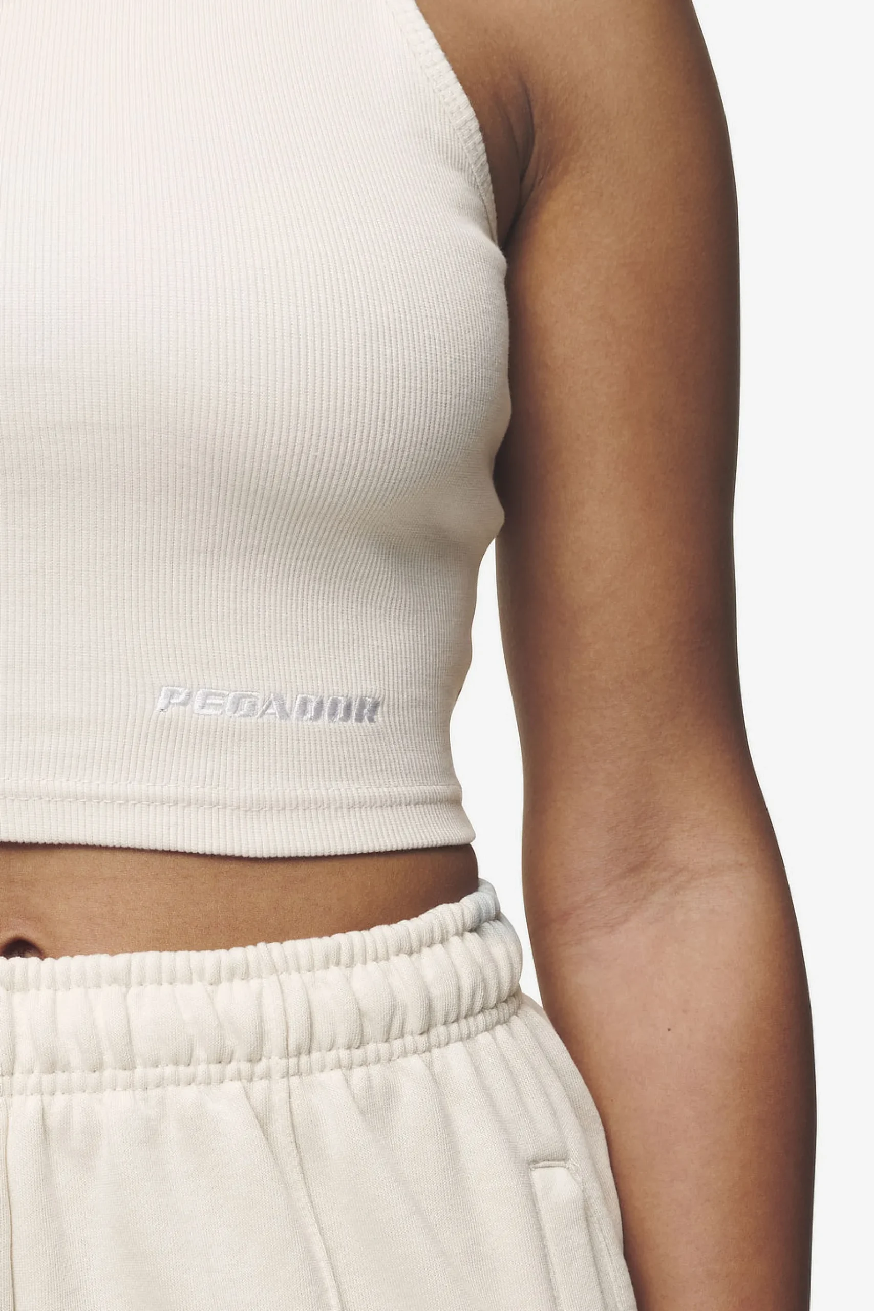 Pegador Tops|Ayla Crop Top White Washed coast sand