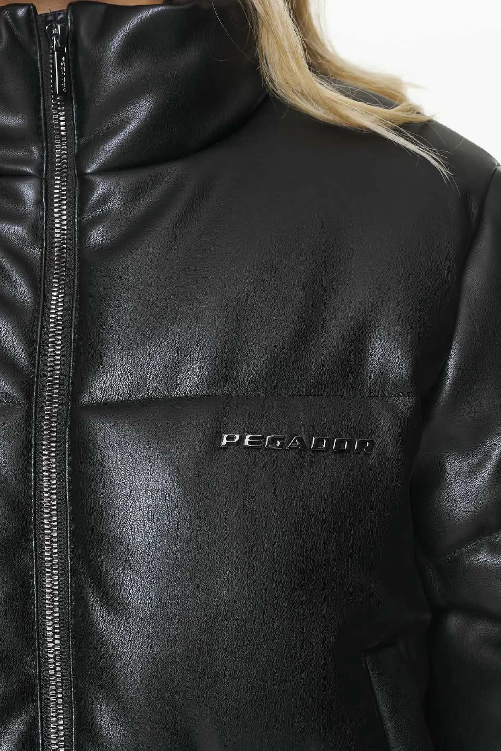 Pegador Jackets|Baker Vegan Leather Puffer Jacket Black
