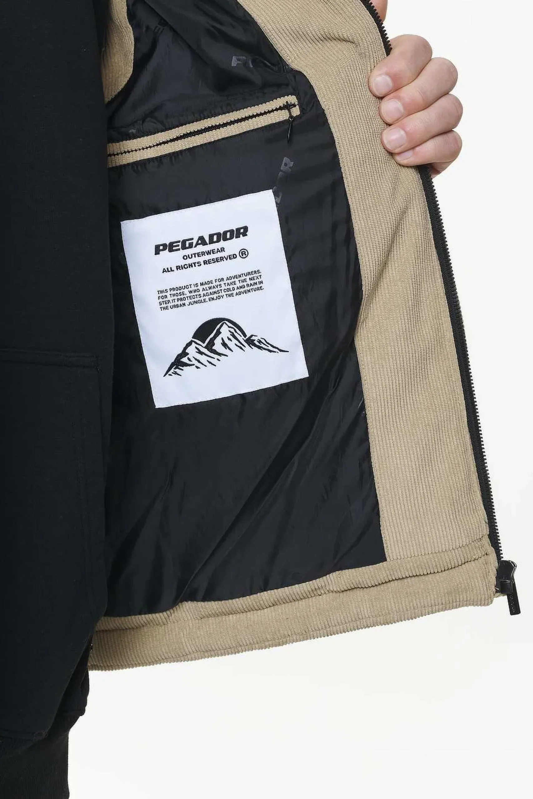 Pegador Vests|Bardon Cord Puffer Vest Sand