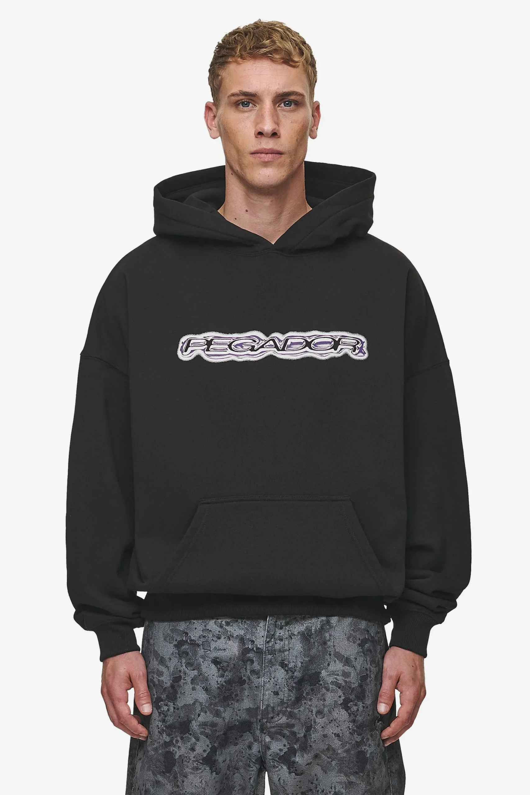 Pegador Hoodies|Baxter Boxy Hoodie Washed Black
