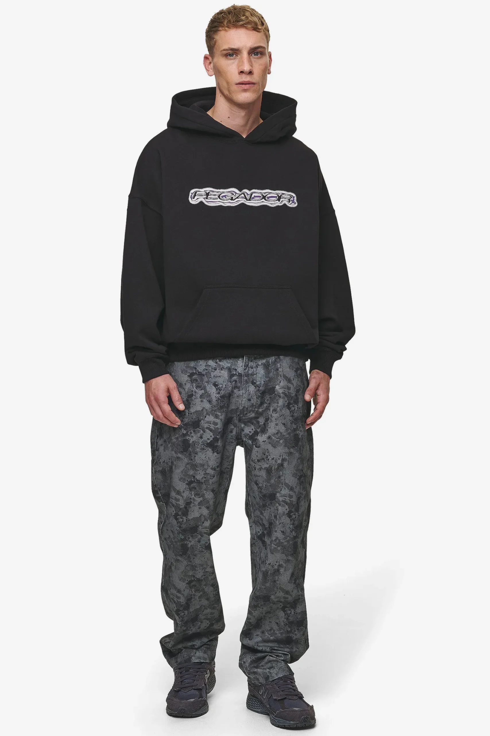 Pegador Hoodies|Baxter Boxy Hoodie Washed Black