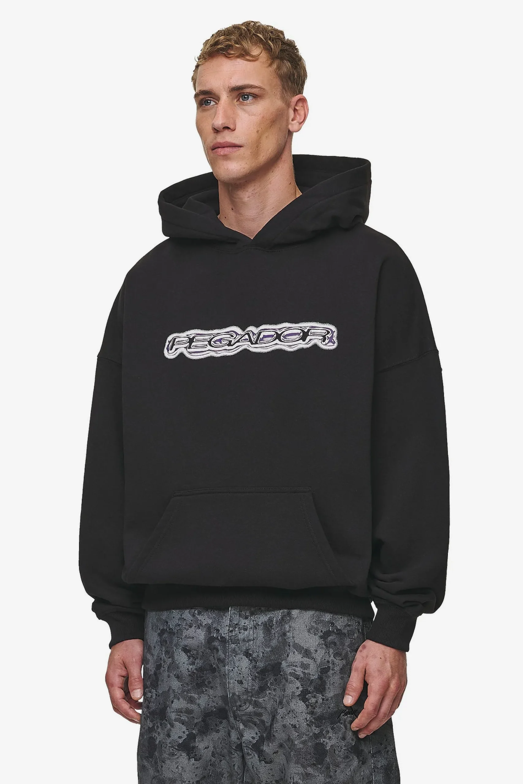 Pegador Hoodies|Baxter Boxy Hoodie Washed Black
