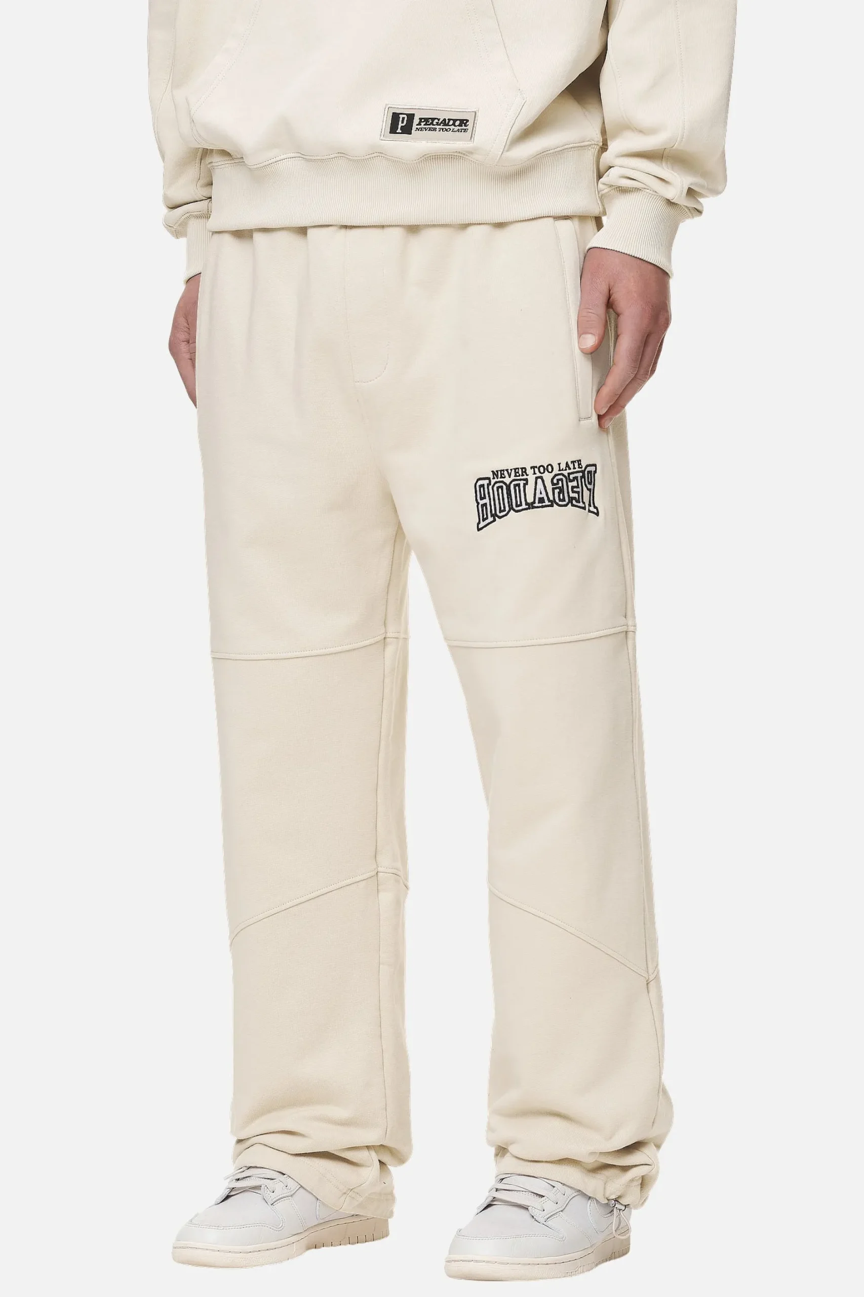 Pegador Pants & Joggers|Beech Baggy Sweat Pants Washed Desert Sand