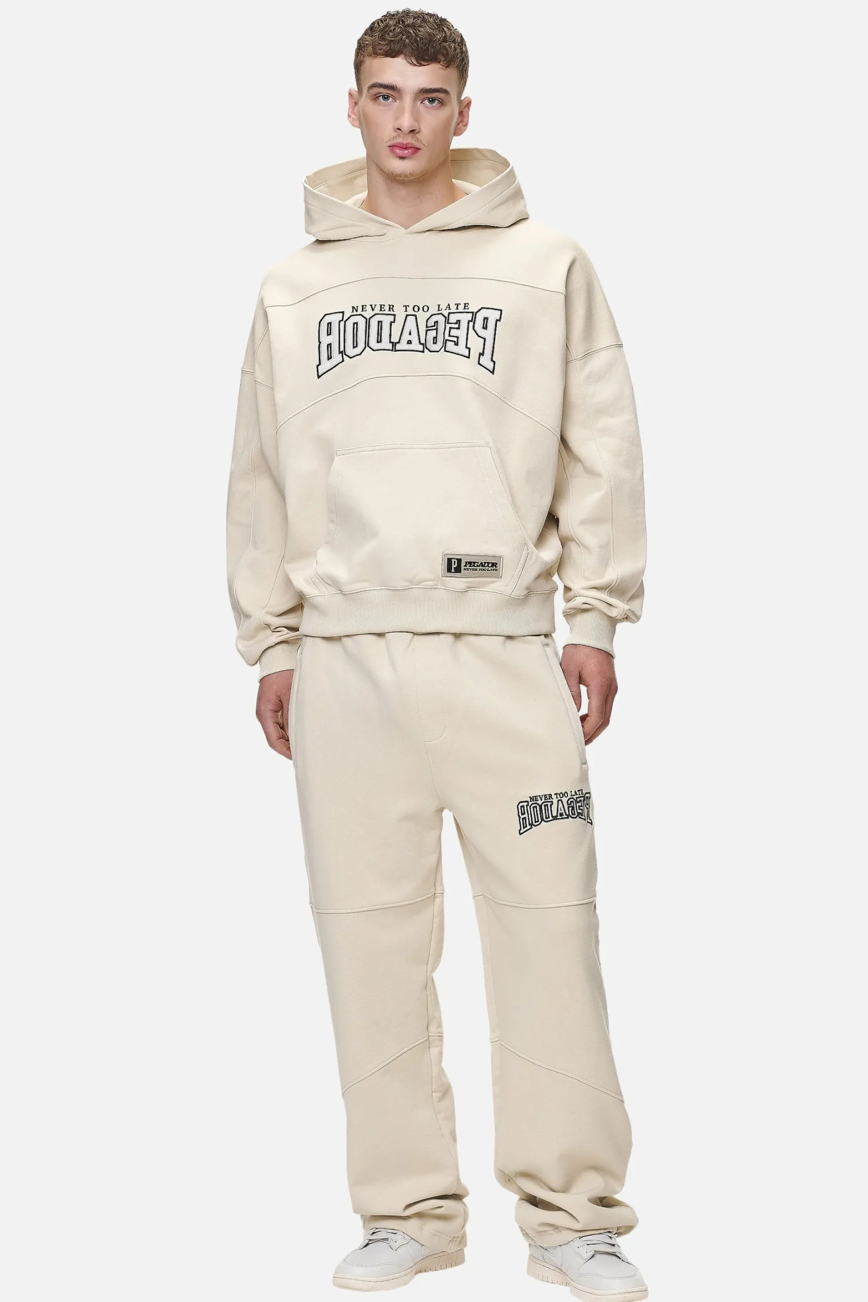 Pegador Pants & Joggers|Beech Baggy Sweat Pants Washed Desert Sand