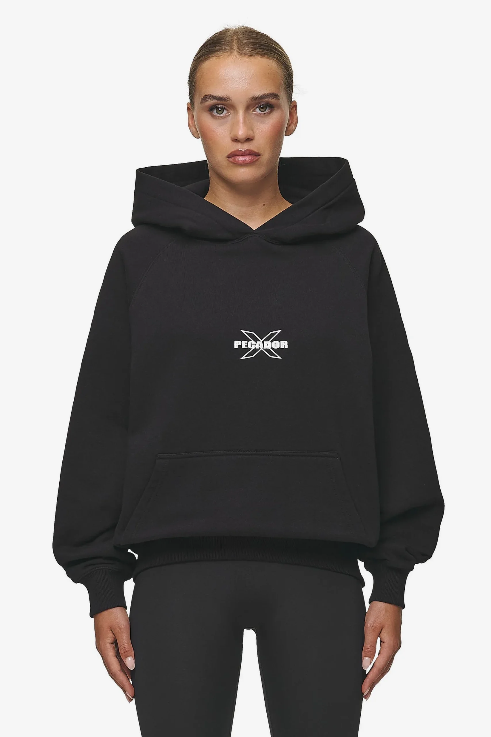 Pegador Hoodies|Belly Oversized Hoodie Washed Black