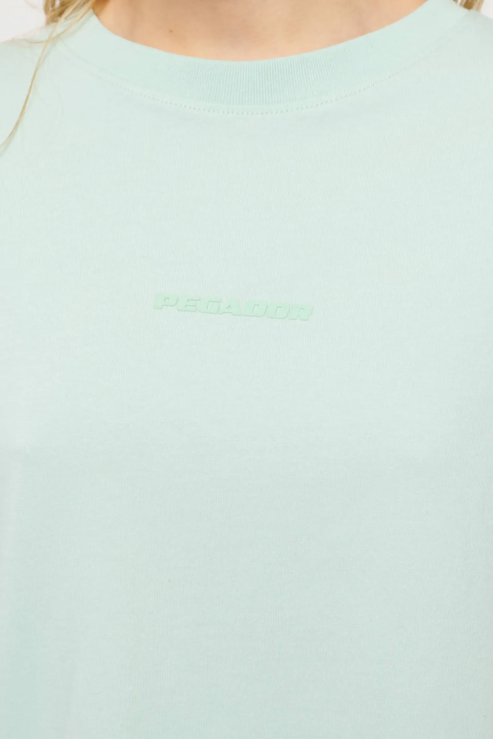 Pegador Tees|Beverly Logo Oversized Tee Vintage Washed Milky Green Gum