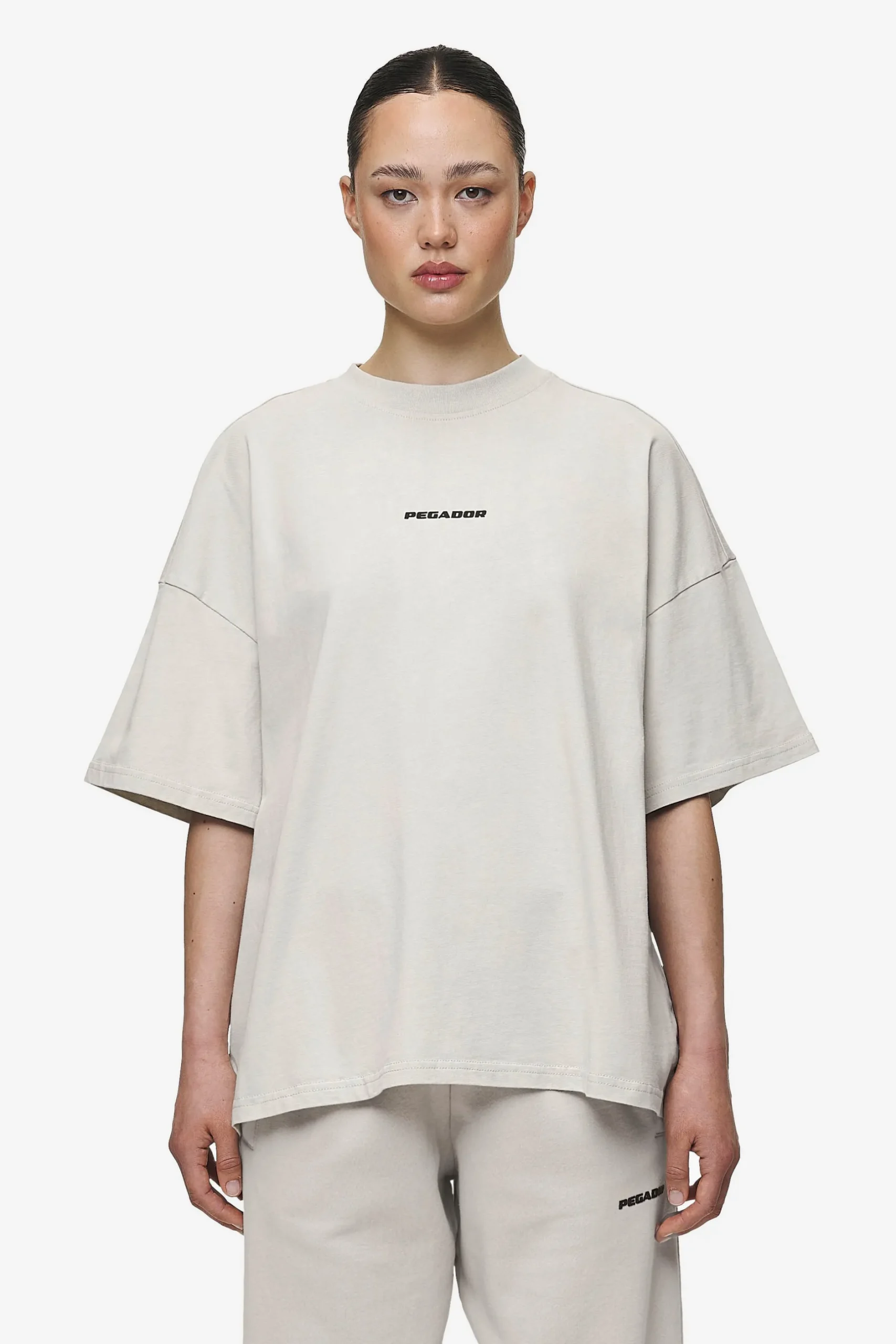 Pegador Tees|Bracy Heavy Oversized Tee Black Gum Washed Moon Grey