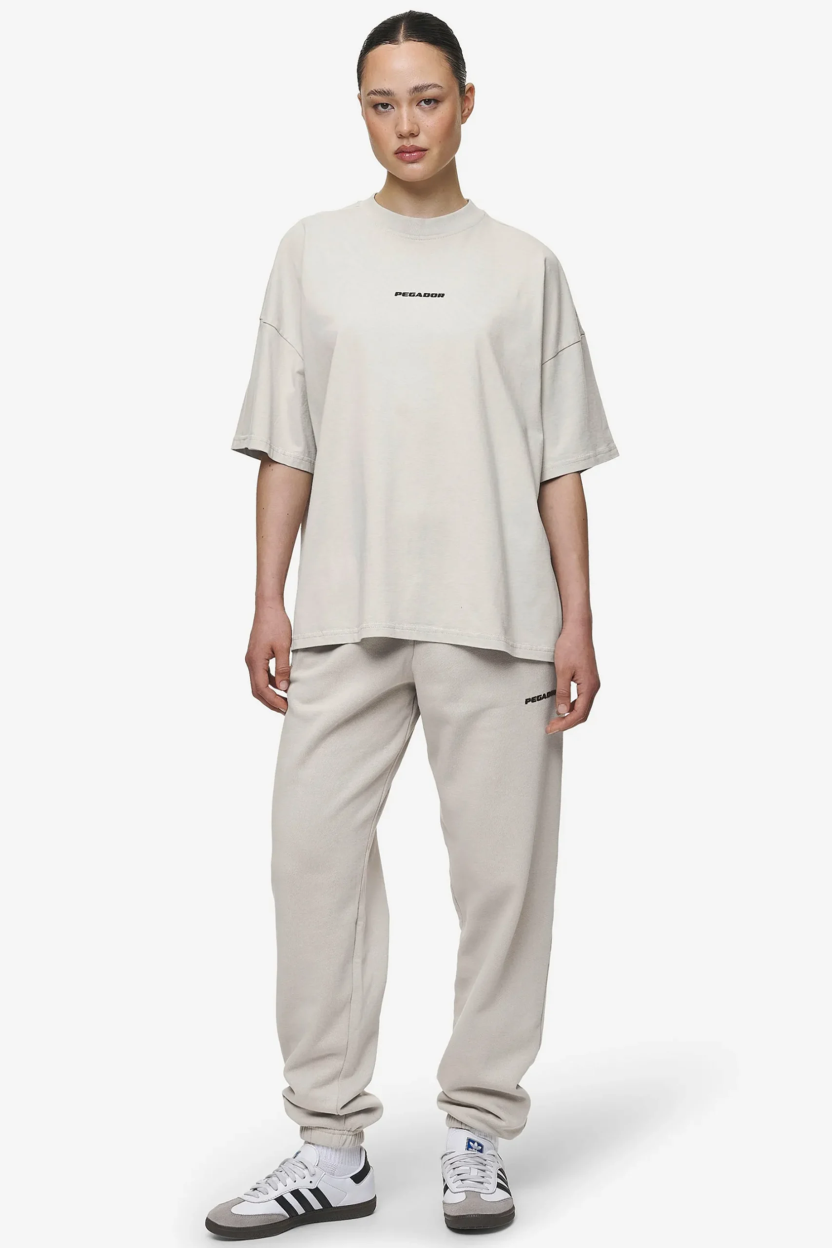 Pegador Tees|Bracy Heavy Oversized Tee Black Gum Washed Moon Grey