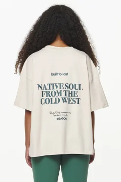 Pegador Tees|Cadogan Heavy Oversized Tee Vintage Washed Bone White