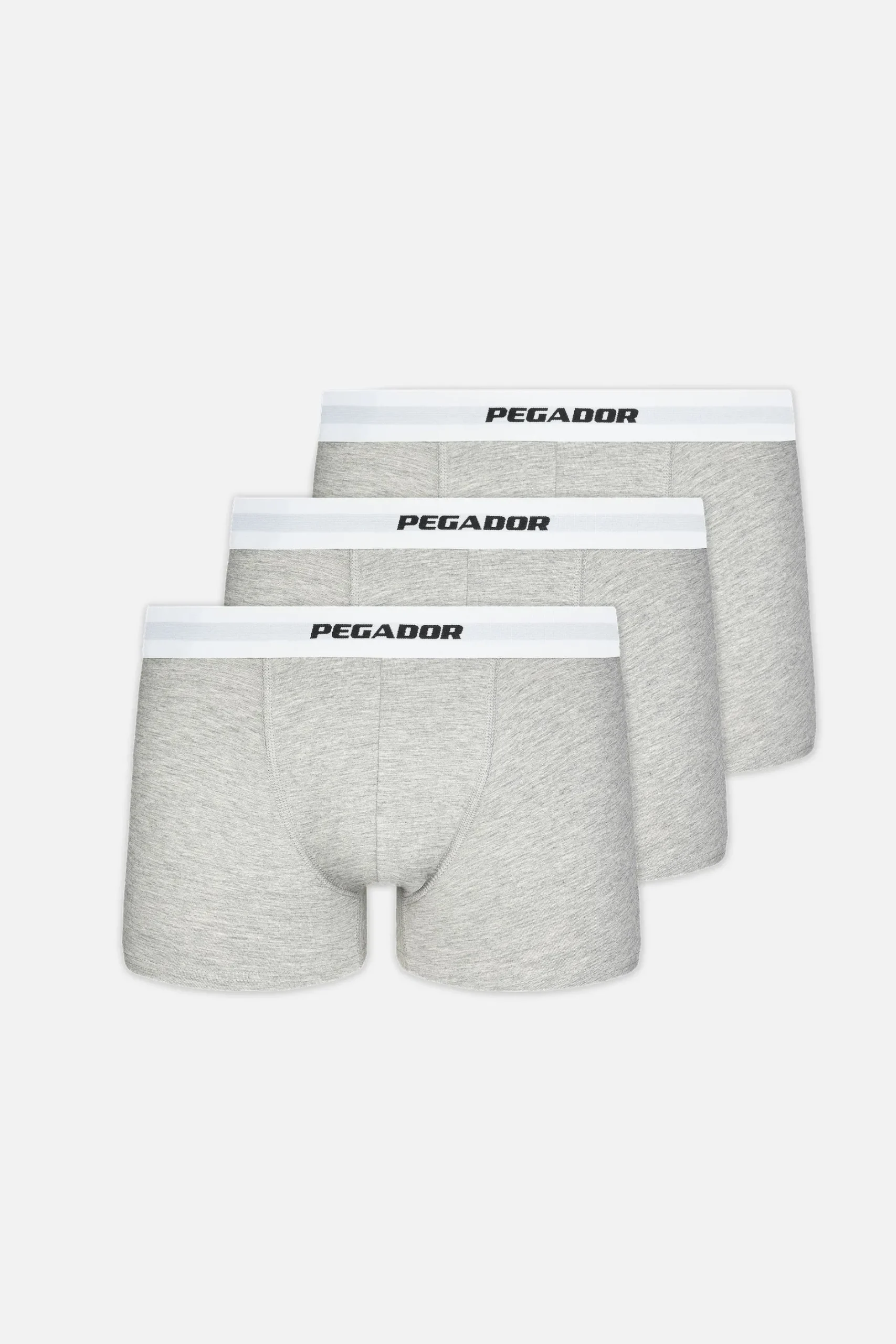 Pegador Underwear|Camino Boxershorts Single Logo 3 Pack Grey Melange White
