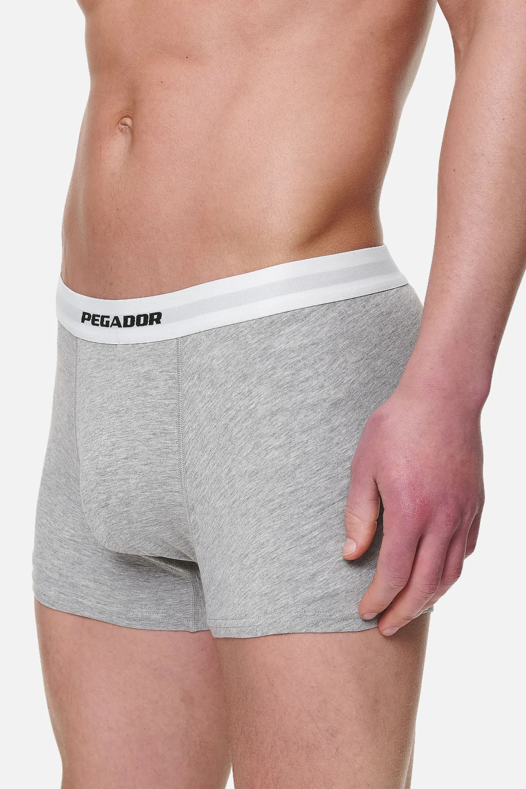 Pegador Underwear|Camino Boxershorts Single Logo 3 Pack Grey Melange White