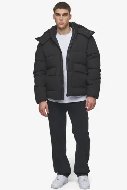 Pegador Jackets|Carvel Water-Reactive Logo Puffer Jacket Black