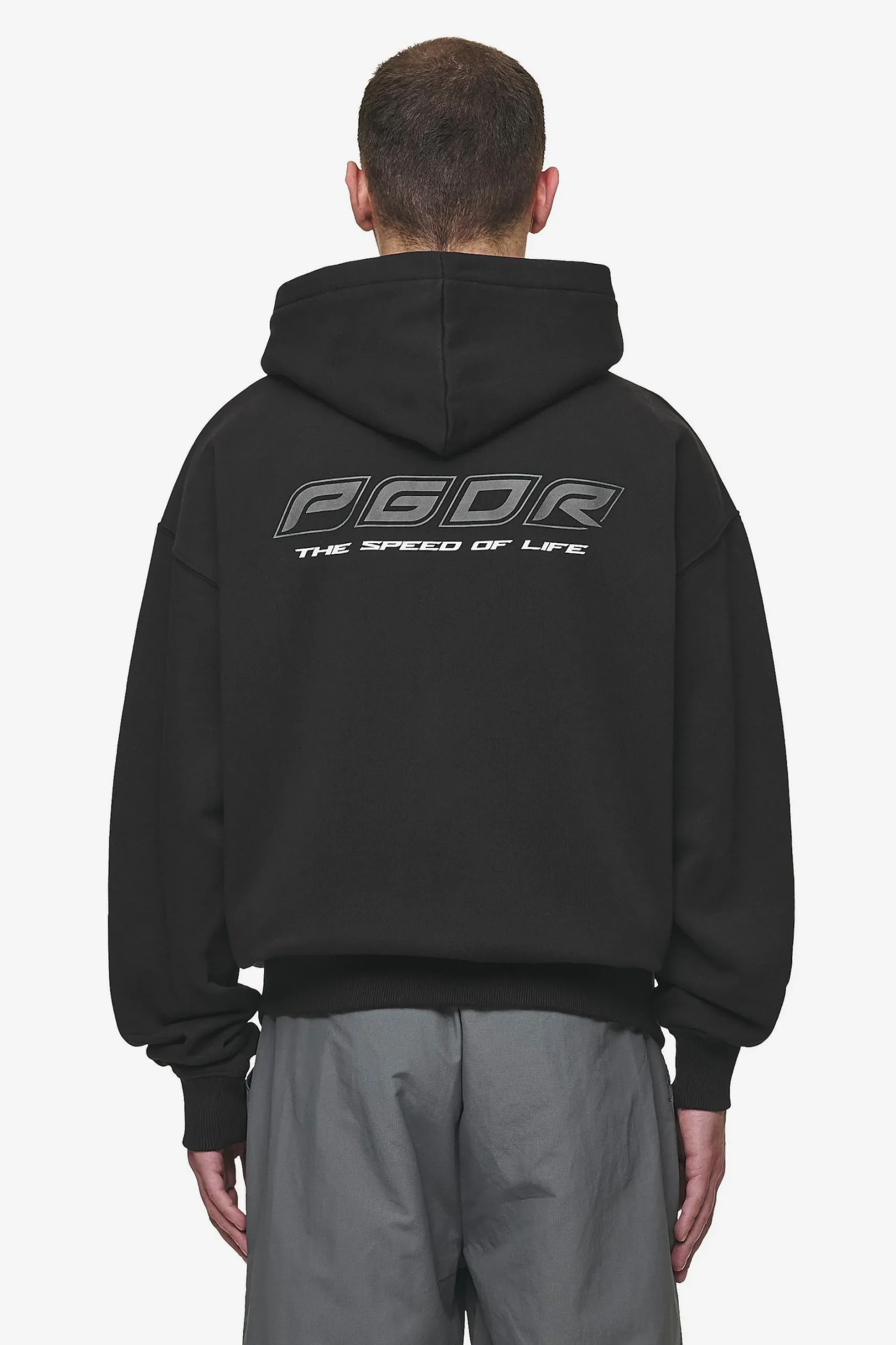 Pegador Hoodies|Zip Hoodies|Charles Oversized Sweat Jacket Washed Black