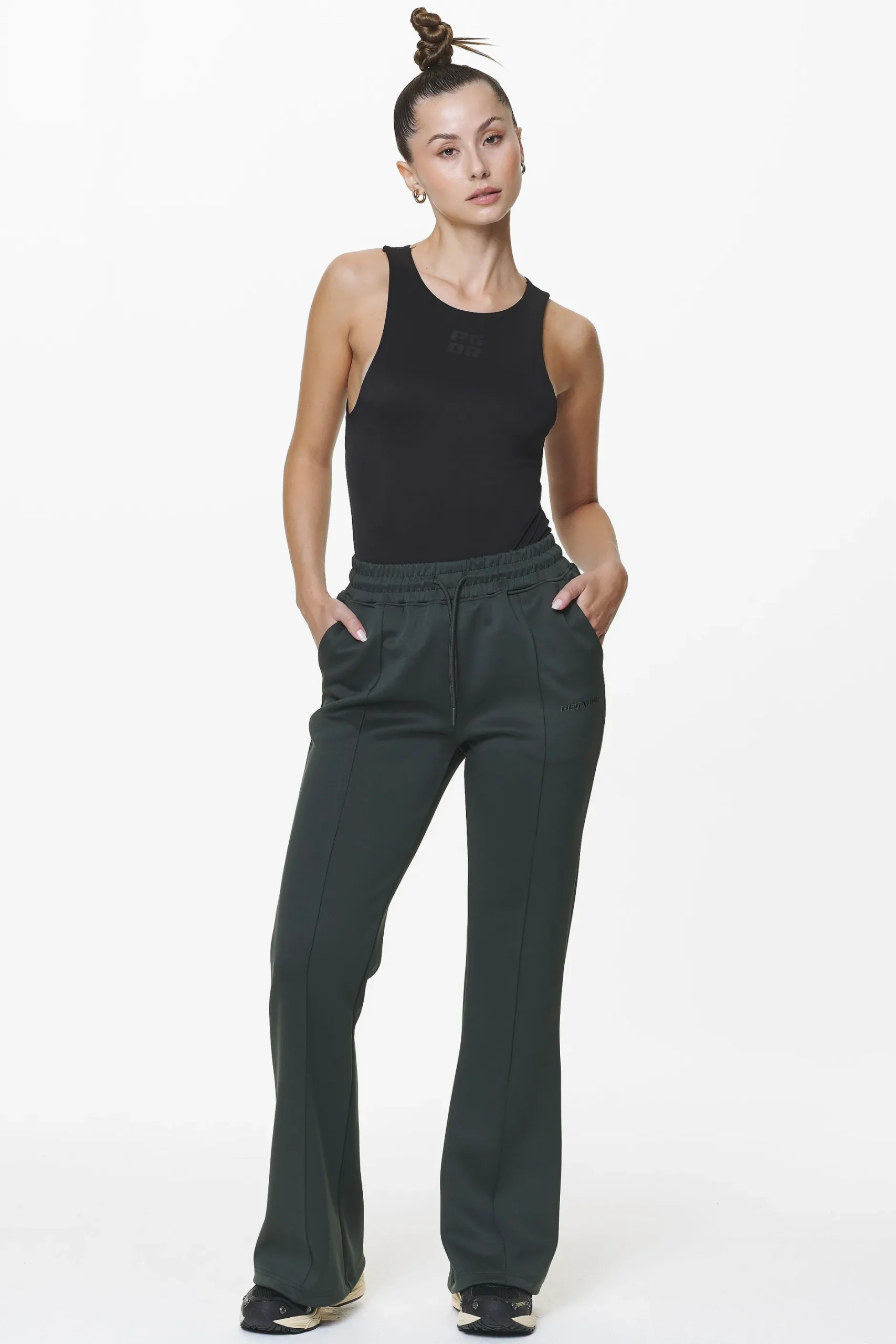 Pegador Pants|Clair Flared Track Pants Sage Green