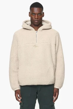 Pegador Hoodies|Clare Teddy Half Zip Hoodie Kingdom Beige