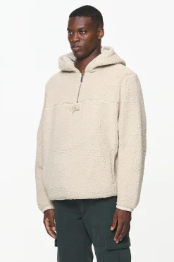 Pegador Hoodies|Clare Teddy Half Zip Hoodie Kingdom Beige