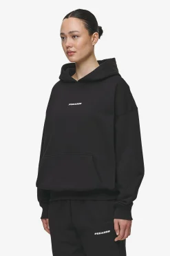 Pegador Hoodies|Clarita Logo Oversized Hoodie  Black White Gum