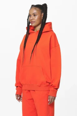 Pegador Hoodies|Clarita Logo Oversized Hoodie Washed Signal Red Gum