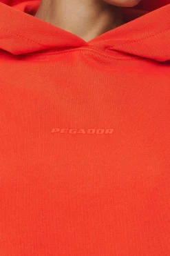 Pegador Hoodies|Clarita Logo Oversized Hoodie Washed Signal Red Gum